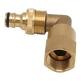 thumbnail image 2 of Hose Elbow Fitting Brass 3/4in Female Thread Universal Rotation Pipe Elbow Adapter Good Sealing Nipple Set for Watering, 2 of 9