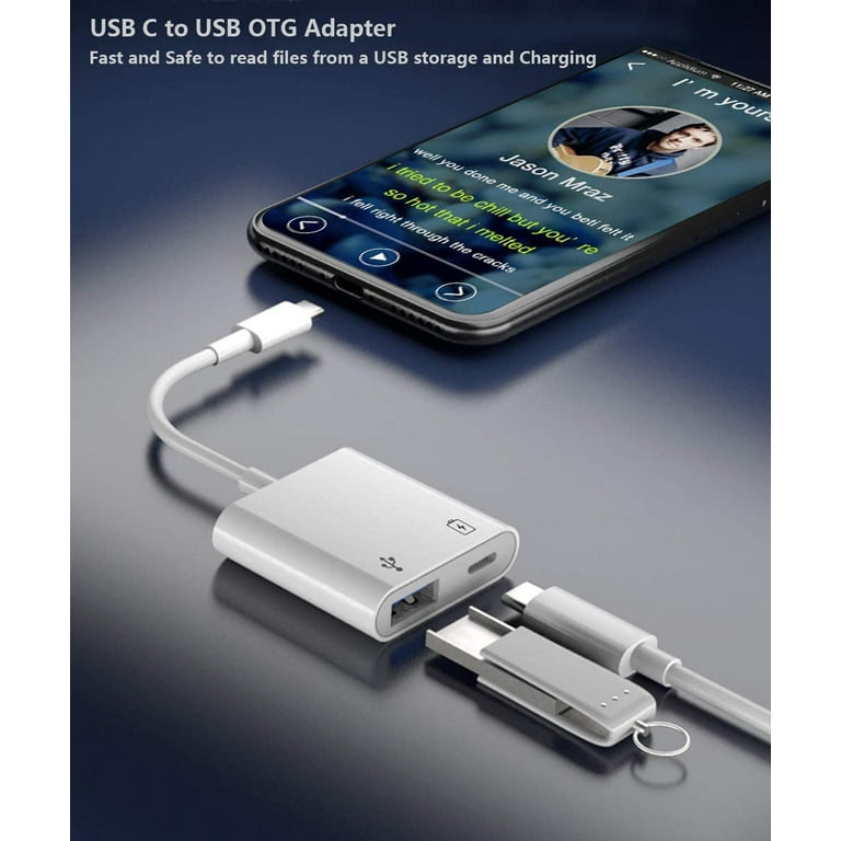 Adaptador USB C OTG con alimentación, divisor USB tipo C con carga USB C de  60 W y USB A hembra compatible con Chromecast con Google TV/Samsung S21