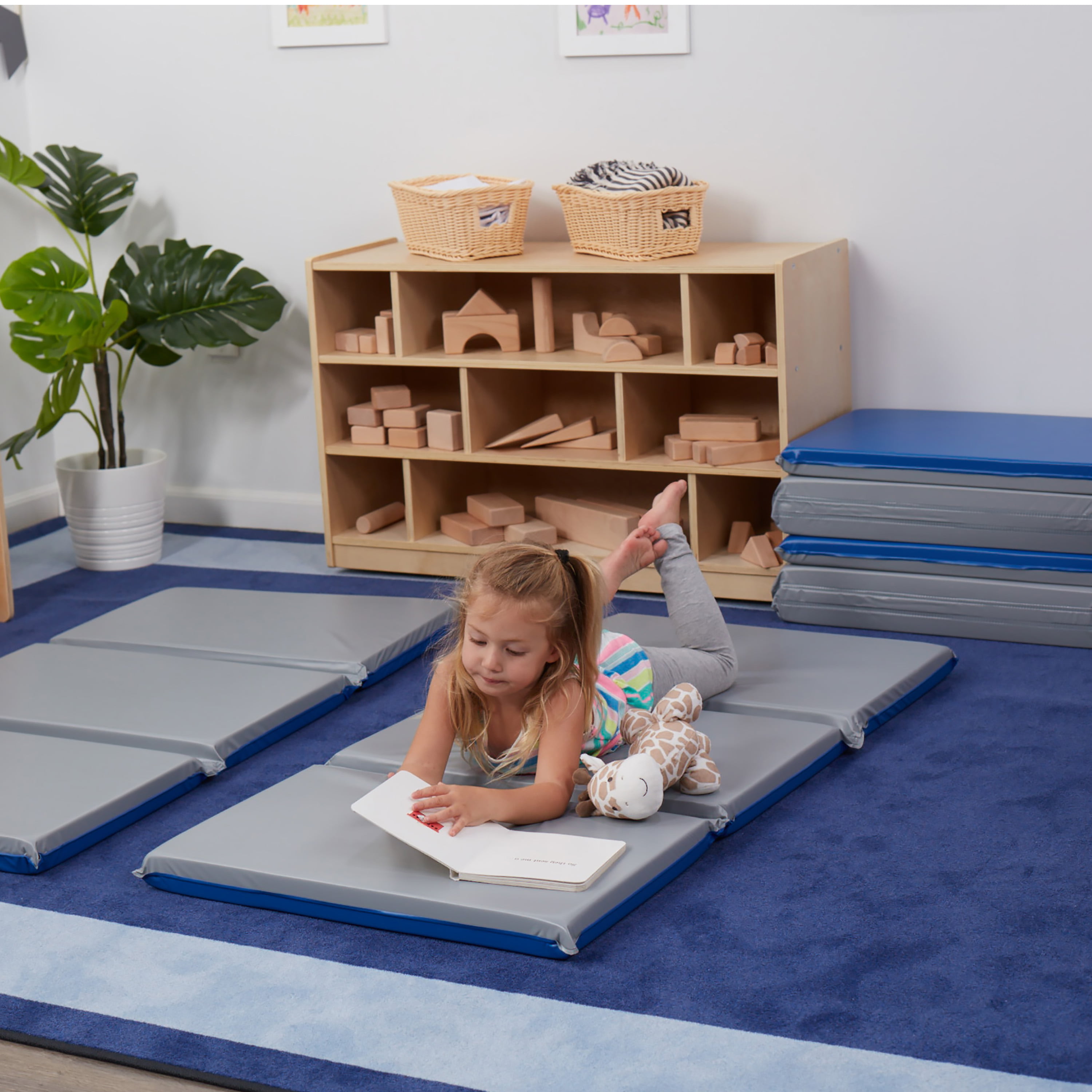 Blue & Grey 1” Thick Details about   ECR4Kids 3-Fold Daycare Rest Mat Sanitary Design 5-PK 