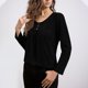 thumbnail image 4 of Camisas de Manga Corta para las Mujeres Casual Color Sólido Blusas Plisadas, Moda Cuello Redondo Tops de Verano para la Fiesta, 4 of 8