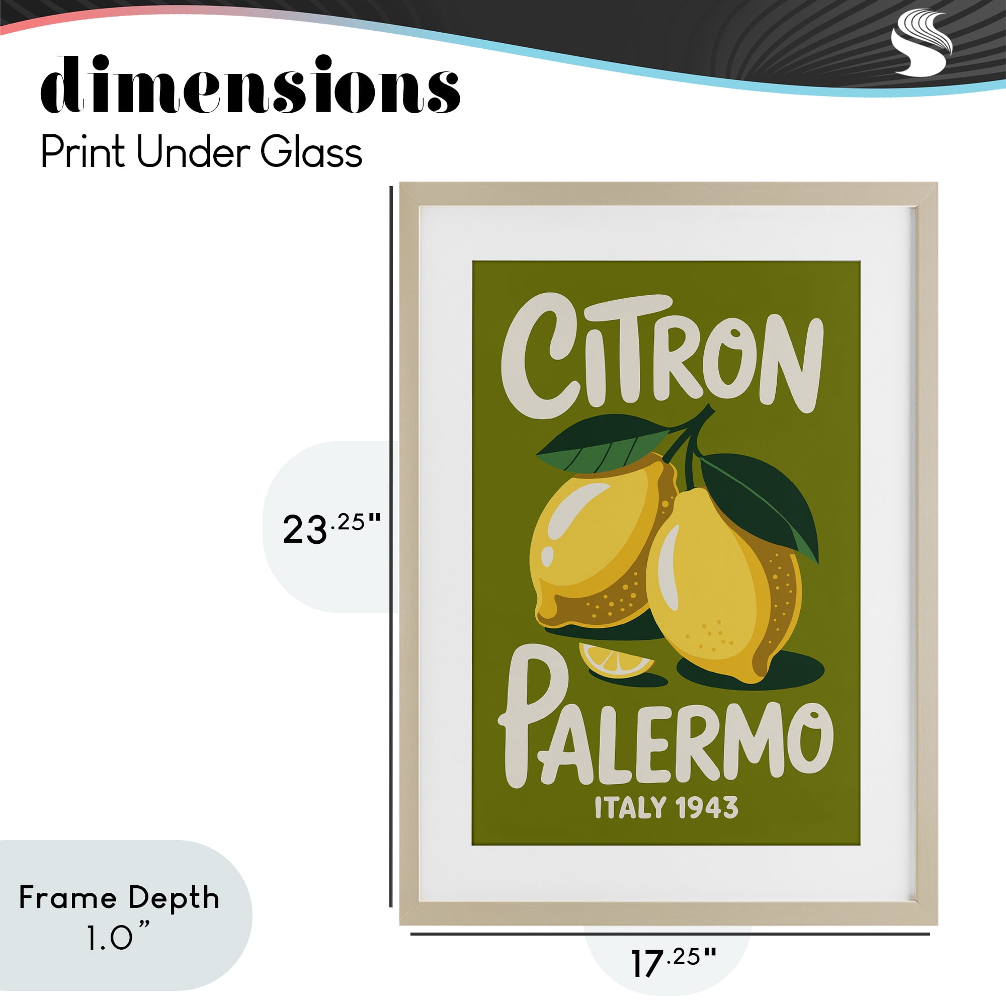 Stupell Industries Citron Palermo Lemons Birch Framed Print Under Glass, design by Andreas Magnusson