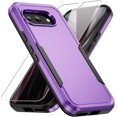 thumbnail image 1 of KOMI for Google Pixel 9a Case: Dual Layer Protective Heavy Duty Cell Phone Cover Shockproof Rugged with Screen Protector - Military Protection Bumper Tough - Google Pixel 9A 6.3inch, Purple, 1 of 5