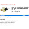 thumbnail image 2 of Engine Pressure Sensor - Compatible with 1980 - 1983 Volkswagen Vanagon 2.0L H4 1981 1982, 2 of 2