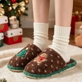 thumbnail image 5 of Knivor Memory Foam Christmas Slippers for Women Men Unisex Scuff House Slippers Gingerbread Man Christmas Tree Fuzzy Plush Winter Holiday Indoor Home Shoes for Couples, 5 of 9