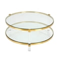 thumbnail image 3 of Uptown Club Toledo 40" Round Metal and Tempered Glass Coffee Table in Gold, 3 of 4