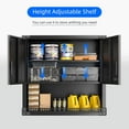 thumbnail image 2 of Ataucjin Garage Wall Cabinet, Heavy Duty Steel Hanging Cabinet with Shelves & Locks, Upper Floating Storage Organizer for Warehouse, Workshop, Kitchen, Black, 2 of 6
