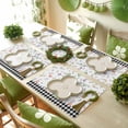 thumbnail image 6 of Flowers Bunny Easter Placemats Set of 12, Eggs Floral Leaves Table Mats Washable Heat-Insulation Non-Slip Place Mats for Kitchen Dinner Table Indoor Outdoor Decor,13x19 Inch White Black Plaid, 6 of 9