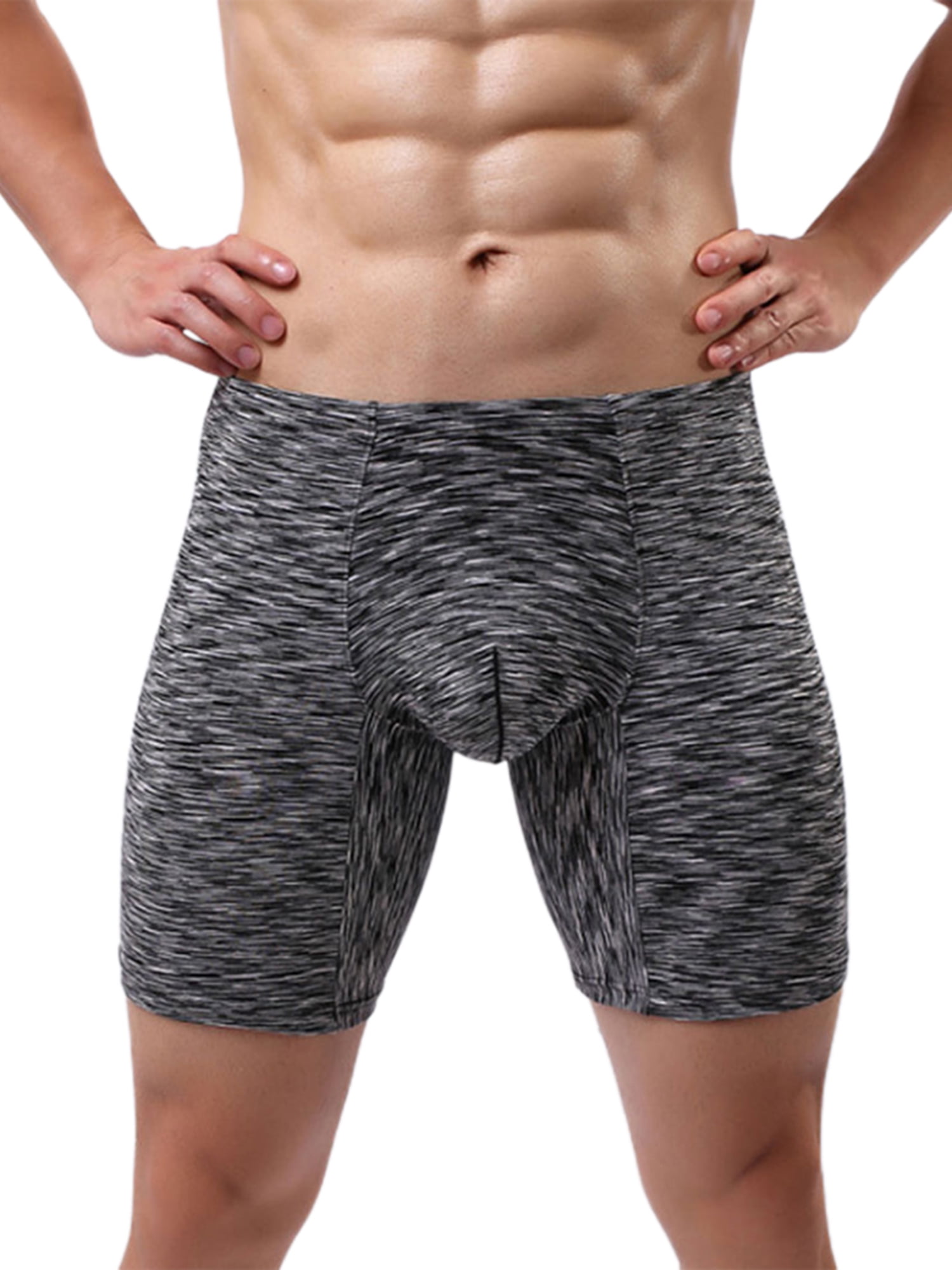 Puloru Men Knee Length Underwear Loose U convex Anti wear Flat