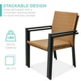 thumbnail image 4 of Best Choice Products Set of 2 Wicker Chairs, Stackable Outdoor Dining Furniture w/ Armrests - Natural, 4 of 8