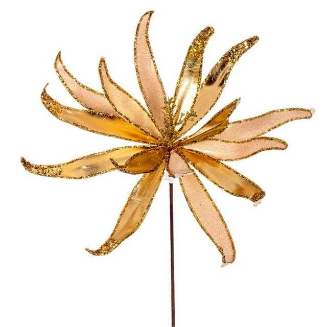 Vickerman RG221708 24 in. Metallic Frosted Glitter Papyrus Spray, Gold - 2 per Bag