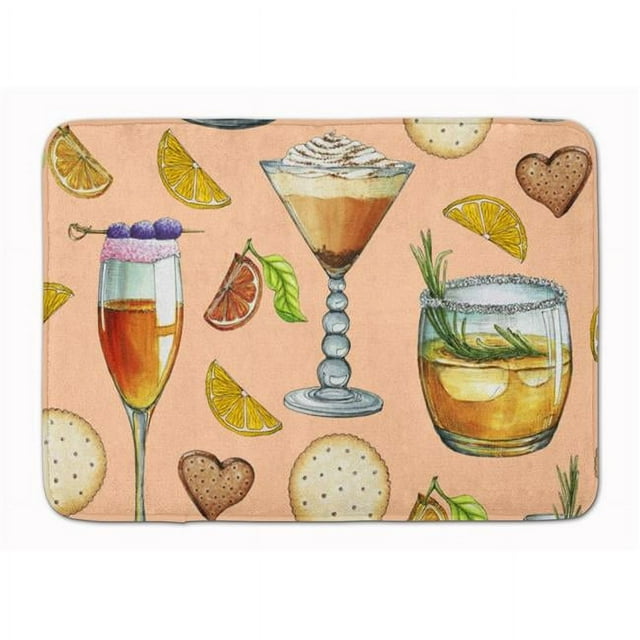 Carolines Treasures BB5200RUG Drinks & Cocktails Peach Machine Washable Memory Foam Mat