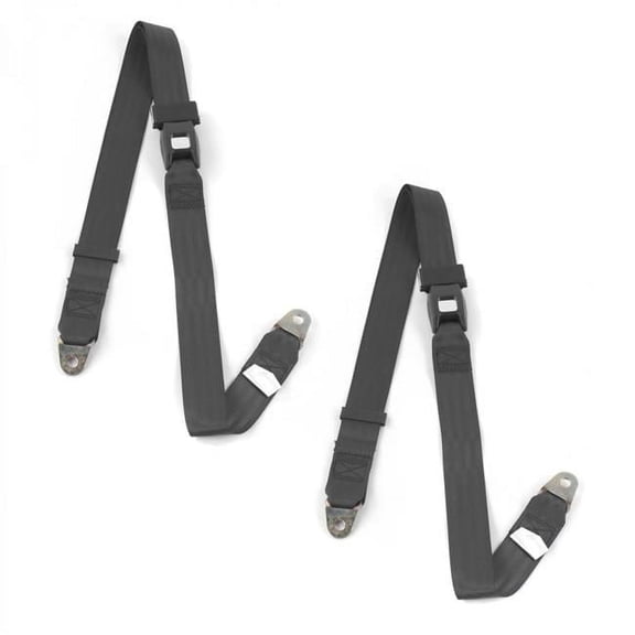 SafeTboy 659748 Standard 2 Point Charcoal Lap Bucket Seat Belt Kit for 1980-1986 Ford Truck F150 - 2 Belts