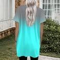 thumbnail image 5 of TQWQT Womens Long Tunic Tops to Wear with Leggings Long Shirts Short Sleeve Plus Size Shirt Oversized V Neck T-Shirt Gradient Print Long Tops, 5 of 5
