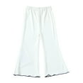 thumbnail image 2 of uublik Girls Bell Bottom Pants 2-10 Years Flare Wide Leg Sweatpants Elastic Waist Yoga Pants for Kids Sweats White, 2 of 3