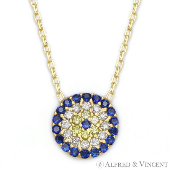 Evil Eye Charm Pendant & Chain Necklace in .925 Sterling Silver