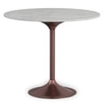 thumbnail image 3 of Simpli Home Osborne 36 inch Wide Genuine Marble and Iron Contemporary Dining Table in White/Antique Copper, 3 of 12