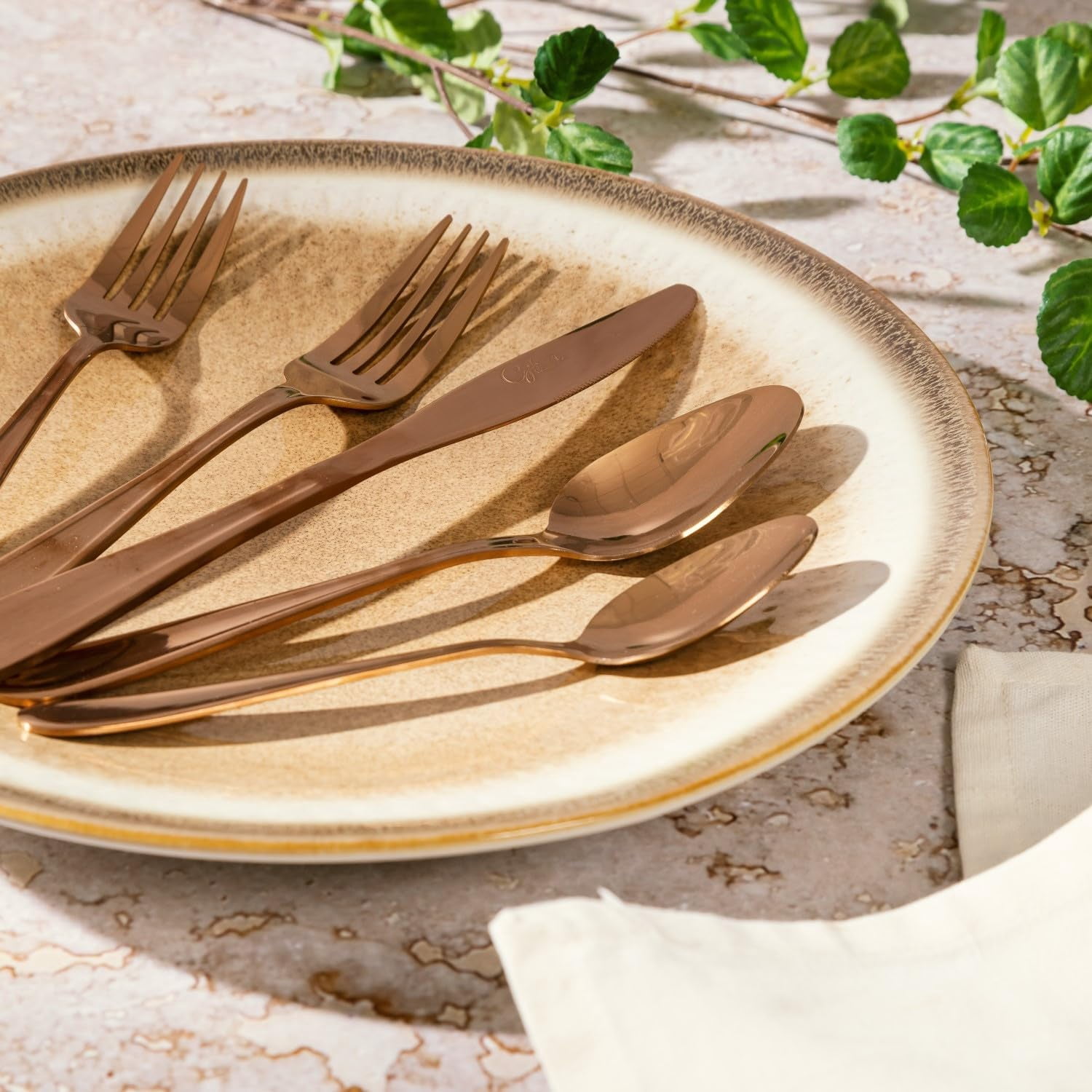 Gibson Home 137380.2 Home Stravidia Stainless Steel Flatware Set - Rose Gold - 20 Piece