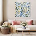 thumbnail image 5 of Blue Yellow Floral Spring Wall Art Painting on Canvas, Green Pastoral Summer Botanical Canvas Art Home Prints Wall Art Framed Modern Artwork for Living Room Bedroom Wall Decor 20x20in, 5 of 9