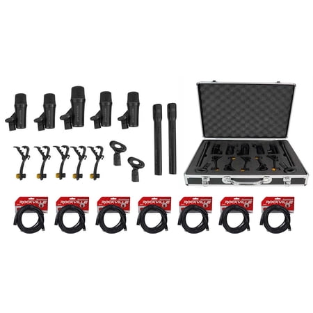 Rockville PRO-D7 KIT 7 Drum Mics w/Kick+Snare+Pencil Microphones+XLR Cables price history on PriceWatchPro