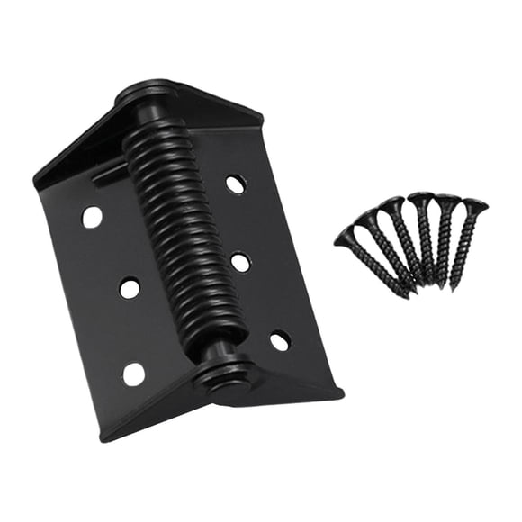 de resorte para puerta con cierre automático y tornillo, fácil instalación, versátil, cierrapuertas automático para puerta de garaje. Negro