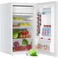 thumbnail image 2 of 3.2 Cu.Ft Single Door Mini Refrigerator with Freezer, Compact Refrigerator with 7 Level Adjustable Thermostat, Low Noise, Reversible Door for Dorms, Offices, RVs, White, 2 of 9
