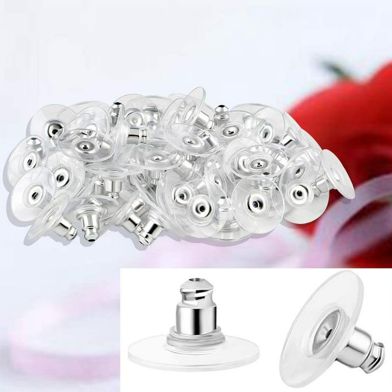 200 Pieces Bullet Clutch Earring Backs for Studs with Pad Rubber Earring  Stoppers Pierced Safety Backs