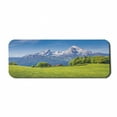 thumbnail image 1 of Europe Computer Mouse Pad, Blooming Flowers Snowcapped Mountain Tops in Background National Park Bavaria, Rectangle Non-Slip Rubber Mousepad Large, 31" x 12" Gaming Size, Green Sky Blue, by Ambesonne, 1 of 2