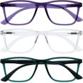 thumbnail image 1 of OPULIZE NYX Reading Glasses with Blue Light Blocking for Women Men, Rectangular Frame with UV & Eyestrain Protection, 1 of 7