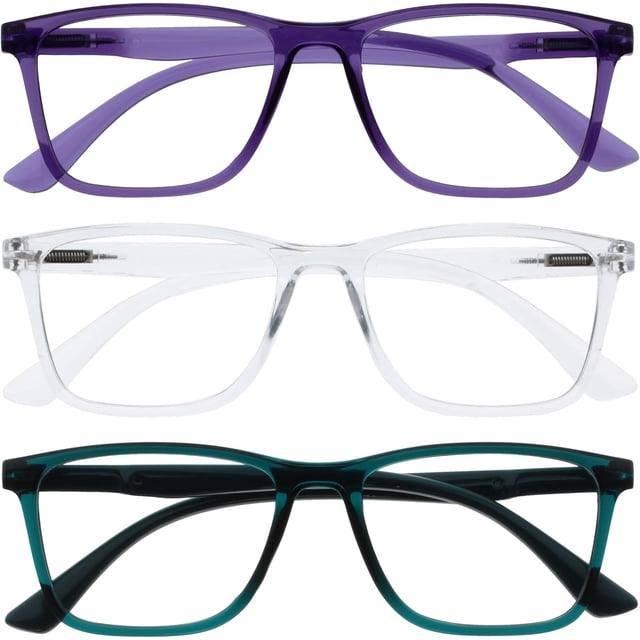 OPULIZE NYX Reading Glasses with Blue Light Blocking for Women Men, Rectangular Frame with UV & Eyestrain Protection