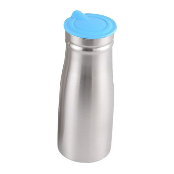 Jarra de agua fría de acero inoxidable de 1000 ml, 8,4 x 23 cm, multifuncional, para uso comercial, gran capacidad, resistente, contenedor de bebidas. Azul