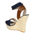 thumbnail image 3 of New Women Liliana Spectra-9 Canvas Ankle Strap Espadrille Platform Wedge Sandal, 3 of 5