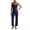 Navy, variant on Women's Yoga Two-Piece Set Sleeveless Square Neck Top Straight-Leg Pants Outfit Lounge Workout Athleisure