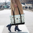 thumbnail image 4 of FORMRS Canvas Laptop Tote Bag for Women with 15.6" Computer Compartments Shoulder Handbag, Cute Cat Faces, 4 of 7