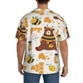 thumbnail image 5 of KLL Cute Bee Honey Jar Hive Bear Print Men's Shirt Short Sleeve Button Down Summer Cuba Beach Shirts- 3X-Large, 5 of 7