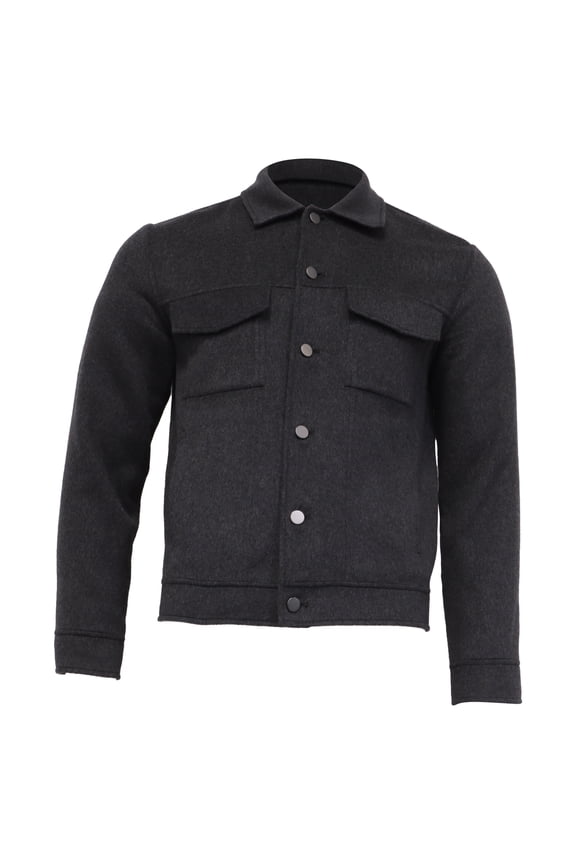 Pre-Owned Theory Trucker Jacket in Grey Wool