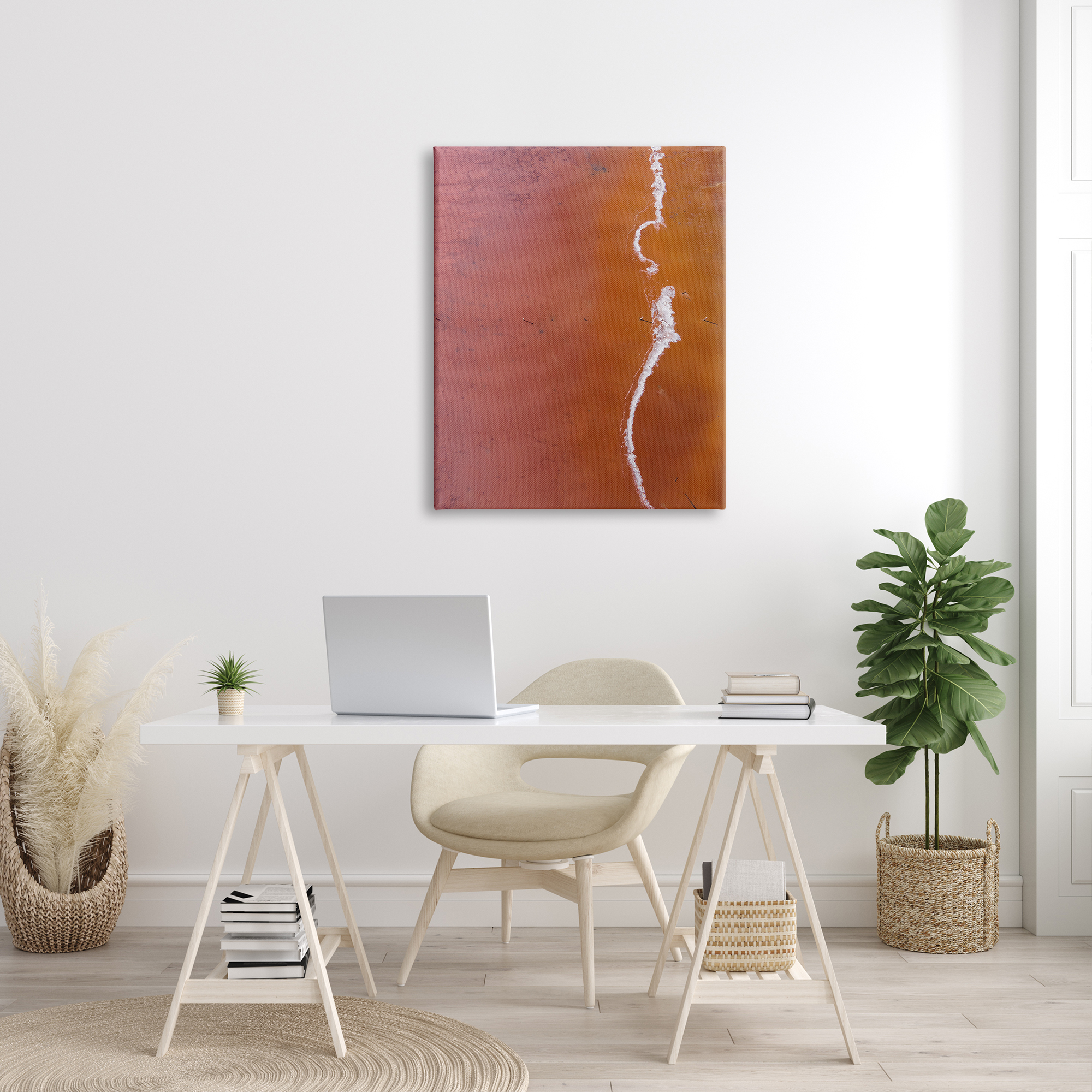 Stupell Industries Sun Scorched Landscape Deep Orange Desert Aerial Photography Gallery-Wrapped Canvas Print Wall Art, 30x40, by Birch&Ink