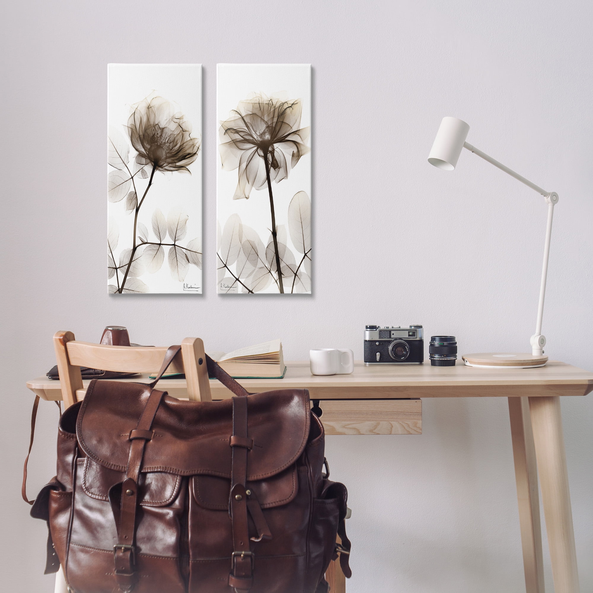 Stupell Industries Natural Modern Blooms Botanical & Floral Photography Gallery Wrapped Canvas Art Print Wall Art, 10 x 24, Set of 2