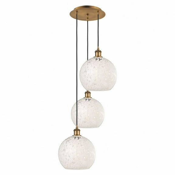 Innovations Lighting - White Mouchette - 3 Light Cord Hung Multi Pendant In