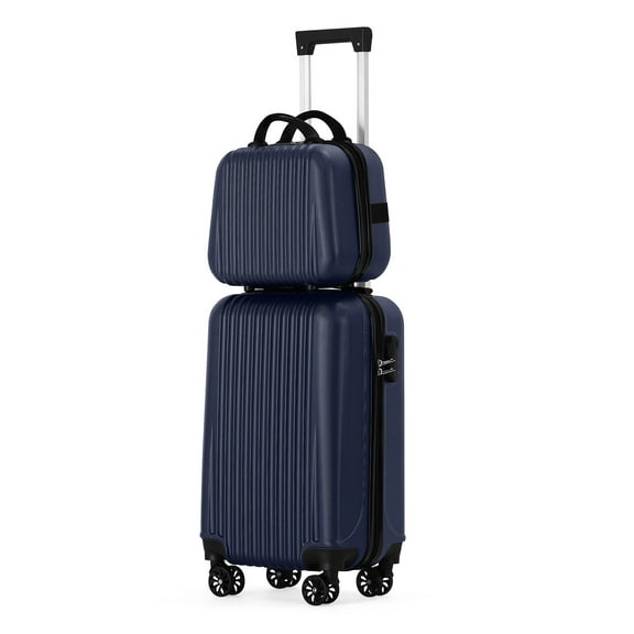 Vertical Stripe Luggage ABS 2-Piece Set (14" 20") Blue