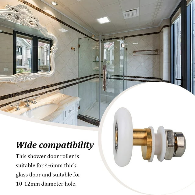 Ruiboury Rouleau de Porte de Douche en Nylon et Acier Inoxydable Remplacement Accessoires de Réparation de Porte Coulissante de Salle de Bain 27mm