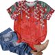 thumbnail image 5 of Blusa suelta con cuello redondo y manga corta para mujer a la moda para adultos Pompotops hfajkhk129409, 5 of 6