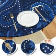 thumbnail image 4 of Decorative Paisley Print Round Tablecloth, Elastic Edge Windproof Design, Spill-Proof for Outdoor and Indoor, 4 of 4