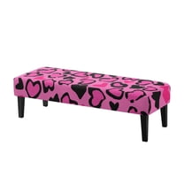 Whosucclay Pink Heart Print Dining Bench Cover Removable Bench Slipcover for Living Room, Bedroom, Kitchen Wear Resistant Bench Seat Protector Cover Soft Bench Protectors