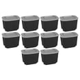 thumbnail image 1 of Homz 6610BKTS.10 10 Gallon Durable Molded Plastic Storage Bin w/ Lid (10 Pack), 1 of 6