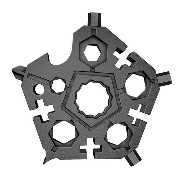 Llave multifuncional multiherramienta mini de acero al carbono, herramienta universal para acampar Negro