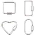 thumbnail image 4 of 6Pcs 26mm 304 Stainless Steel Screw Carabiner Lock Oval Key Clasps Metal Lock Clasps Keychain Hook Connector for DIY Necklaces Bracelet Jewelry Making, 4 of 9