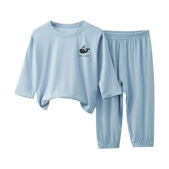 Kids Sets Modal Crewneck Pretty Printed Sweatshirts and Pant Homewear 2 Piece Sets for Boys Girls,4 Years