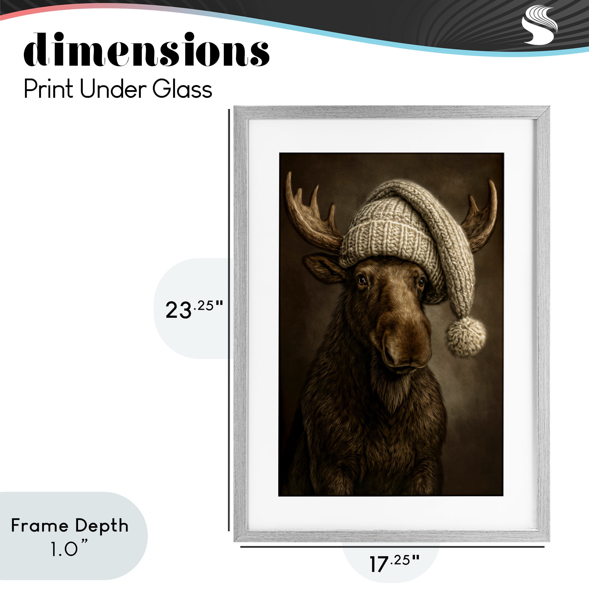 Stupell Industries Northwood Gentle Giant Gray Framed Print Under Glass, design by Kelley Parker