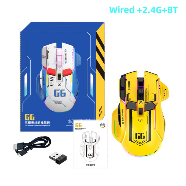 Juego de programación macro de 10 teclas Diseño de versión mecha de ratón Ingeniería humana Ratón mecánico de computadora con cable Retroiluminación RGB