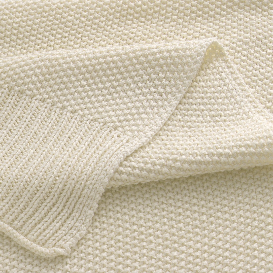 Unique Bargains 100% Cotton Knit Throw Blanket for Bed Sofa, Beige, Standard Throw